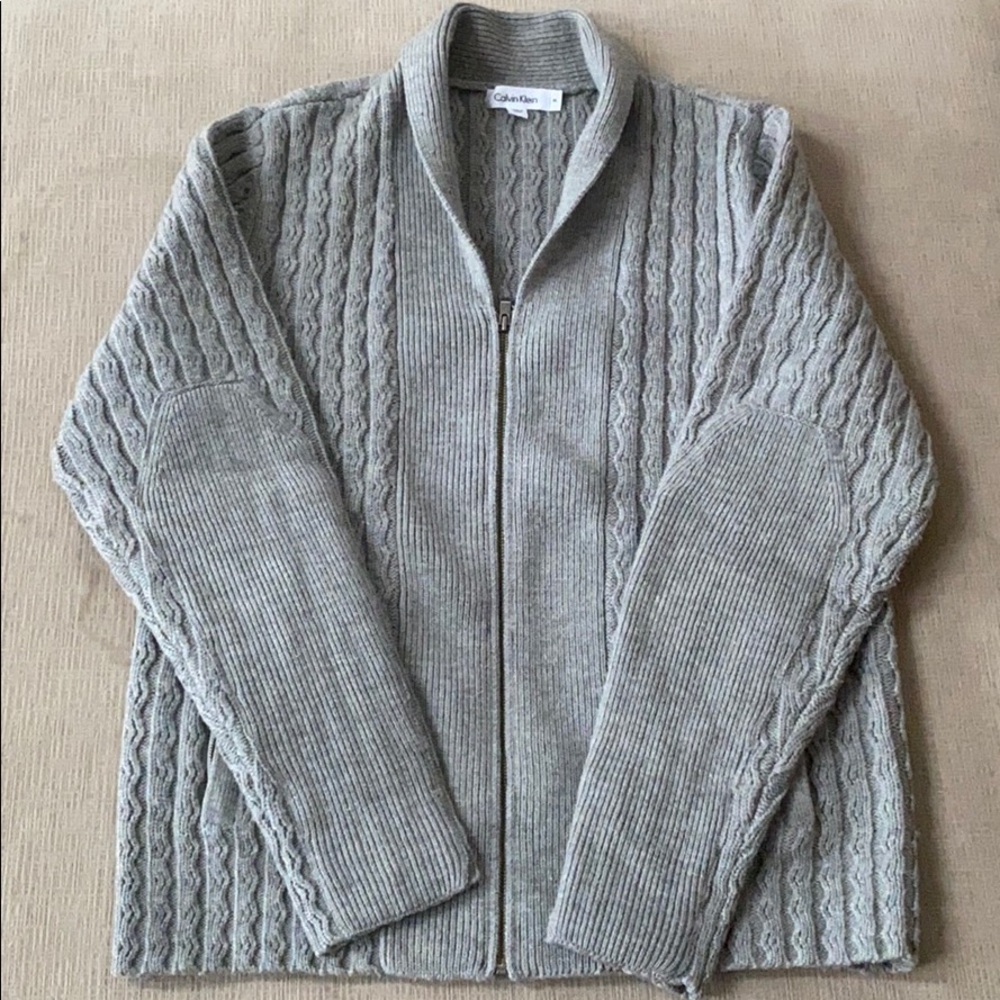 Men’s Calvin Klein cardigan merino wool sweater